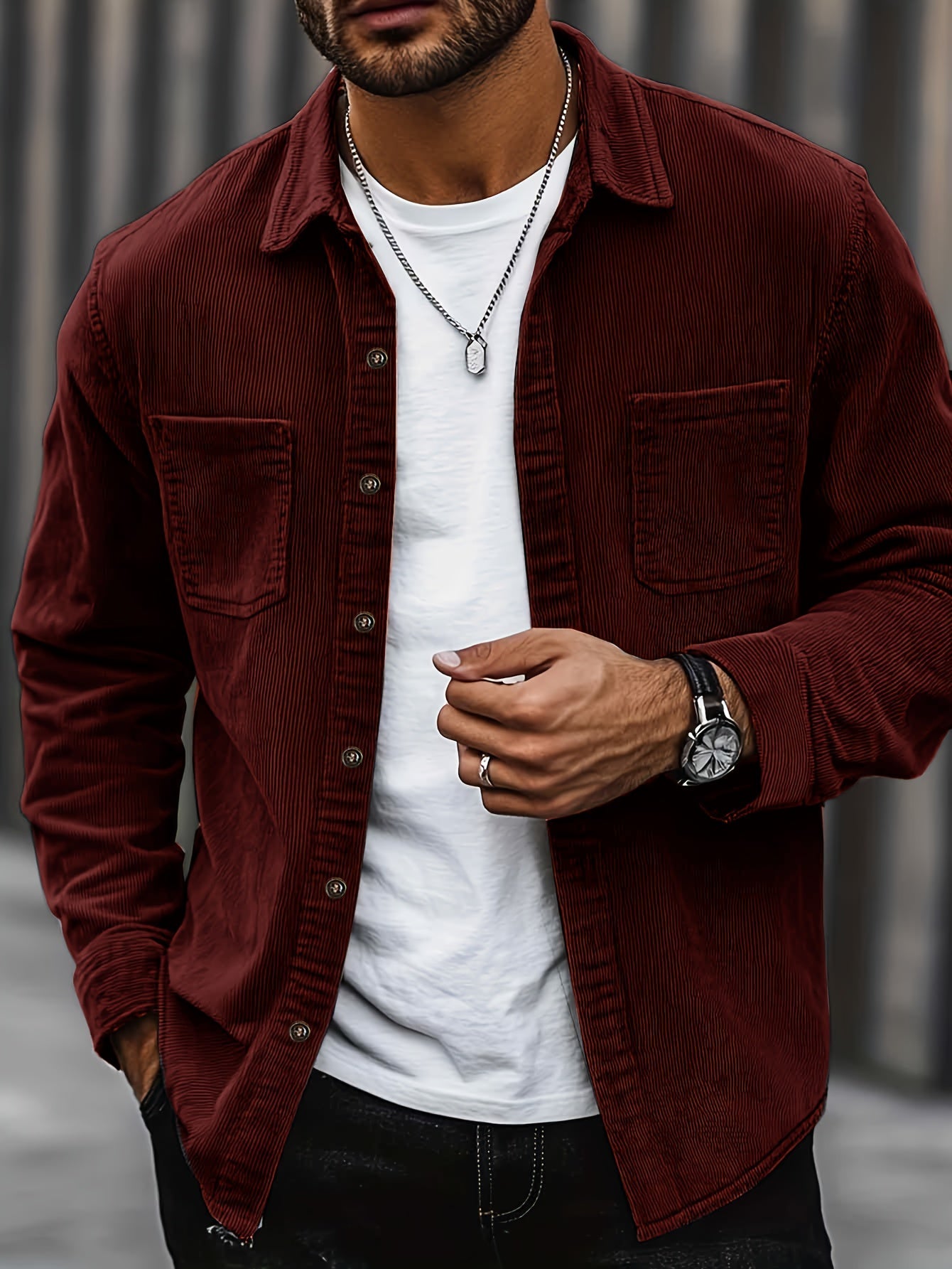 Men's Casual Corduroy Overshirt | Relaxed