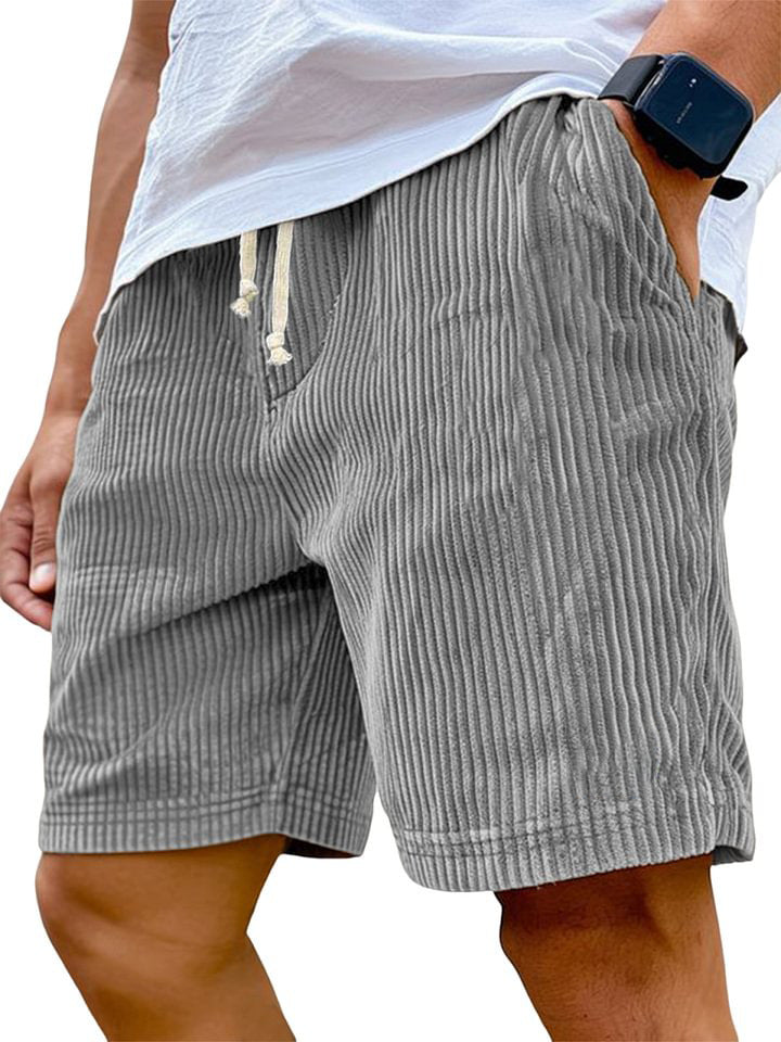 Men's Corduroy Shorts Relaxed Fit Drawstring Waist Casual Everyday Wear