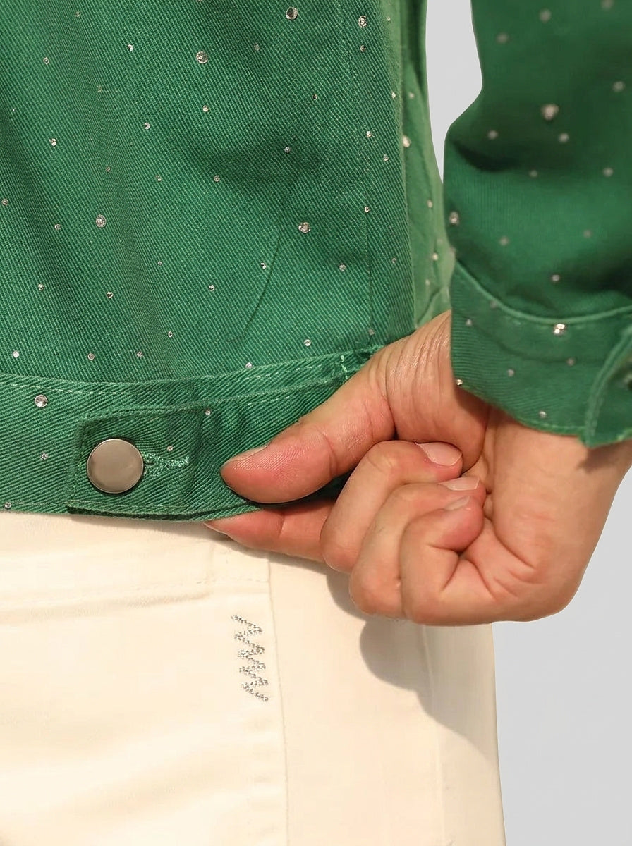 Men’s Denim Jacket with Rhinestone Embellishments