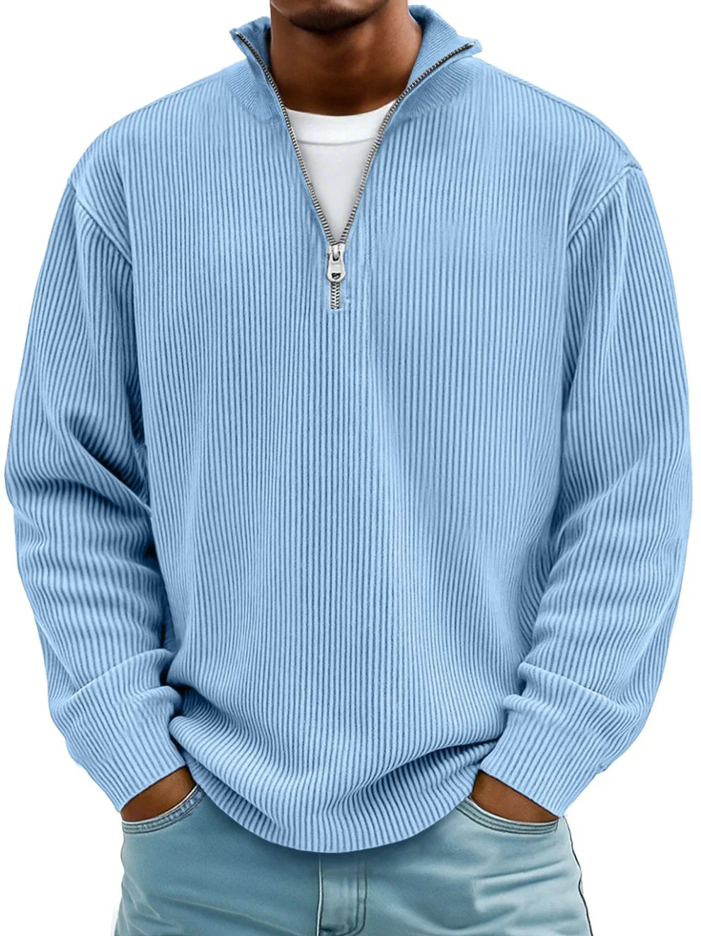 Men's Trendy Knit Jumper Casual Fit Long Sleeve Crew Neck Everyday Wear