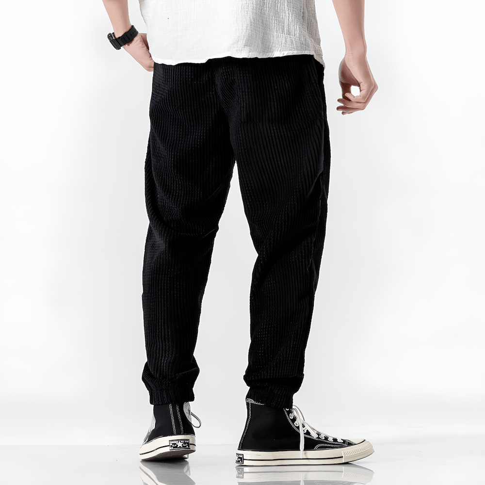Men's Casual Ribbed Trousers Relaxed Fit Everyday Stylish Versatile