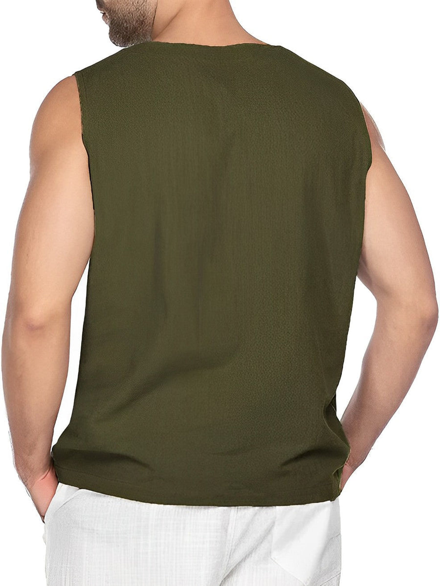 Men's Tank Top Loose Fit Sleeveless Vest Ribbed Casual Beach Holiday Gym Everyday Layering Breathable Jax