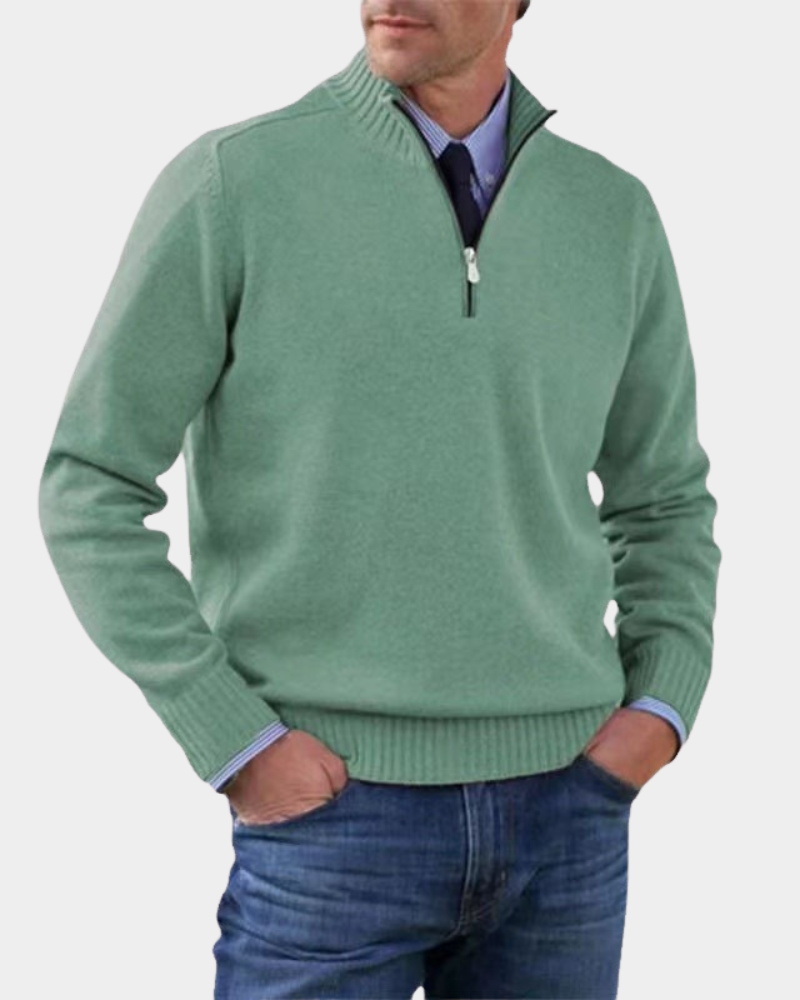 Men's Everyday Zip-Up Sweater Relaxed Fit Long Sleeve Casual Layering
