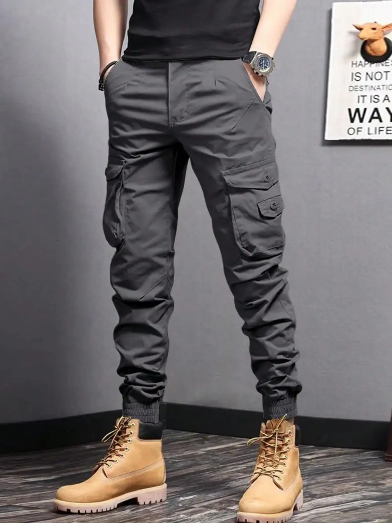 Men's Cargo Tapered Fit Trousers