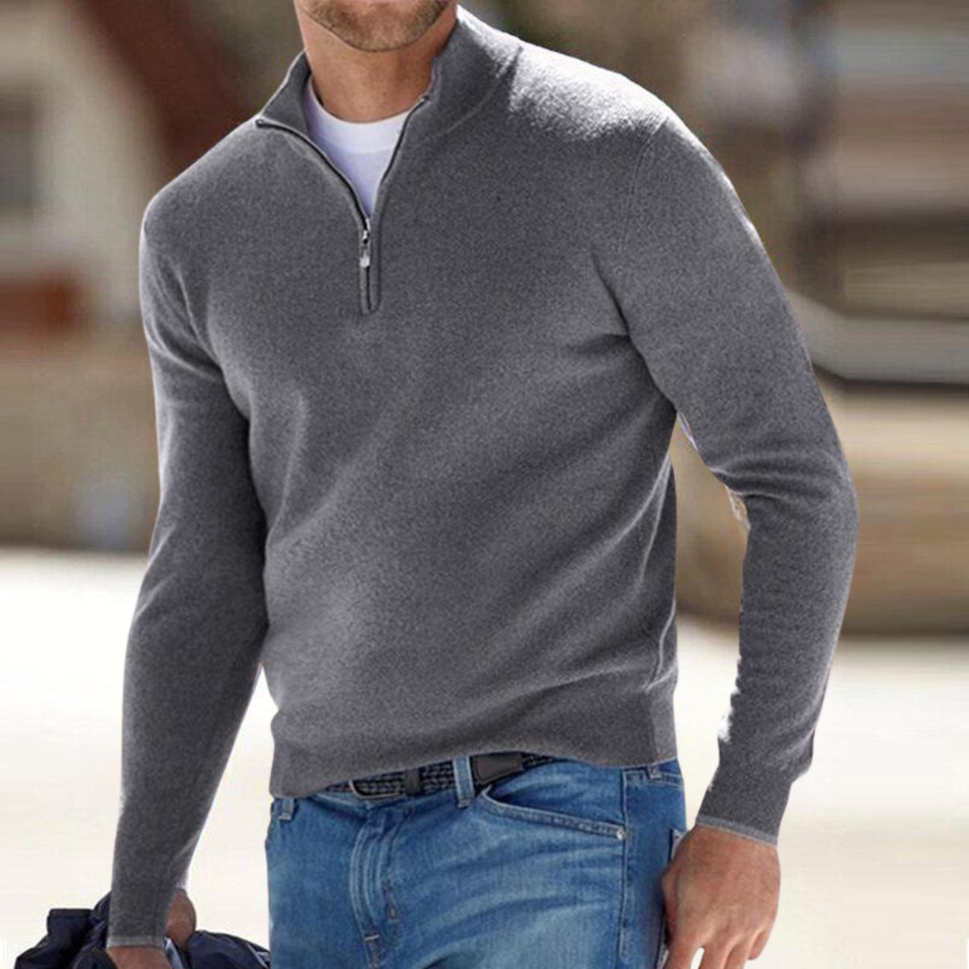 Men's Half-Zip Pullover Relaxed Fit Long Sleeve Casual Layering