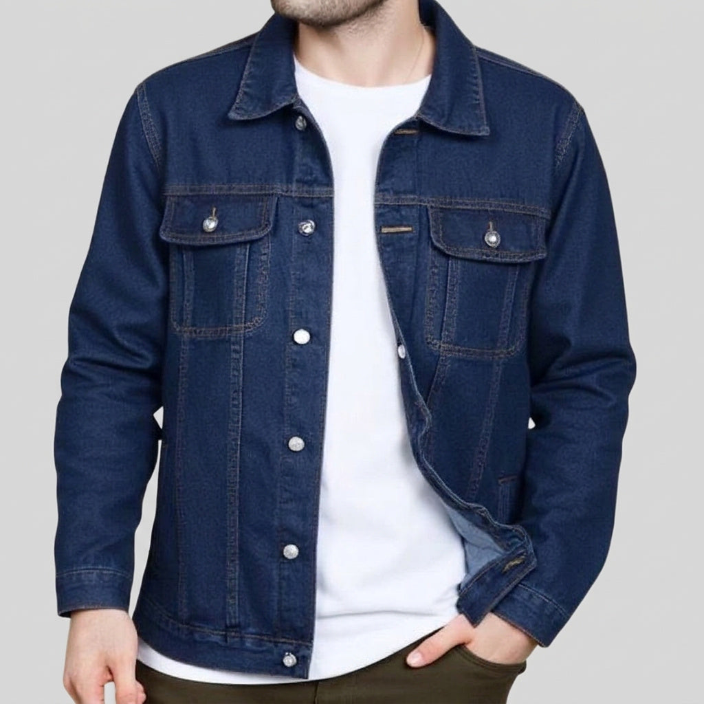 Men’s Denim Jacket with Button-Down Front