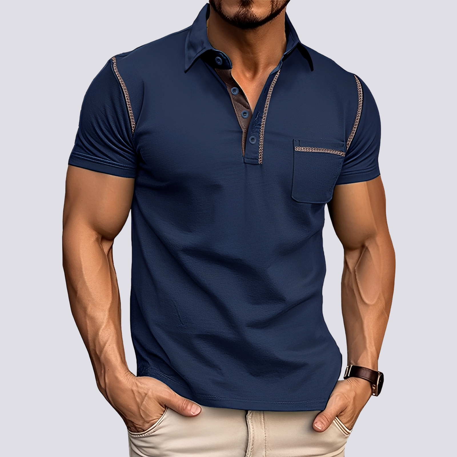 Men's Polo Shirt Casual Short-Sleeve Collared Regular Fit Smart-Casual Everyday Golf Sport Versatile Classic