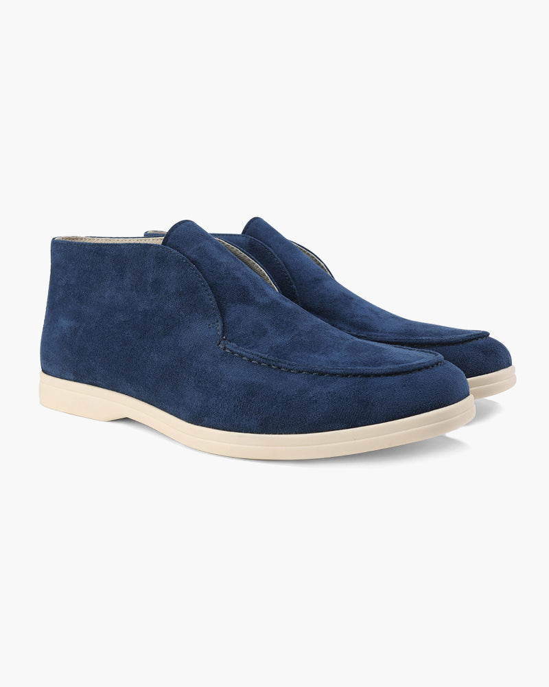 Men's Suede High-Cut Loafers Slip-On Round Toe Ankle Smart-Casual Casual Everyday Office Leather Look Marlon