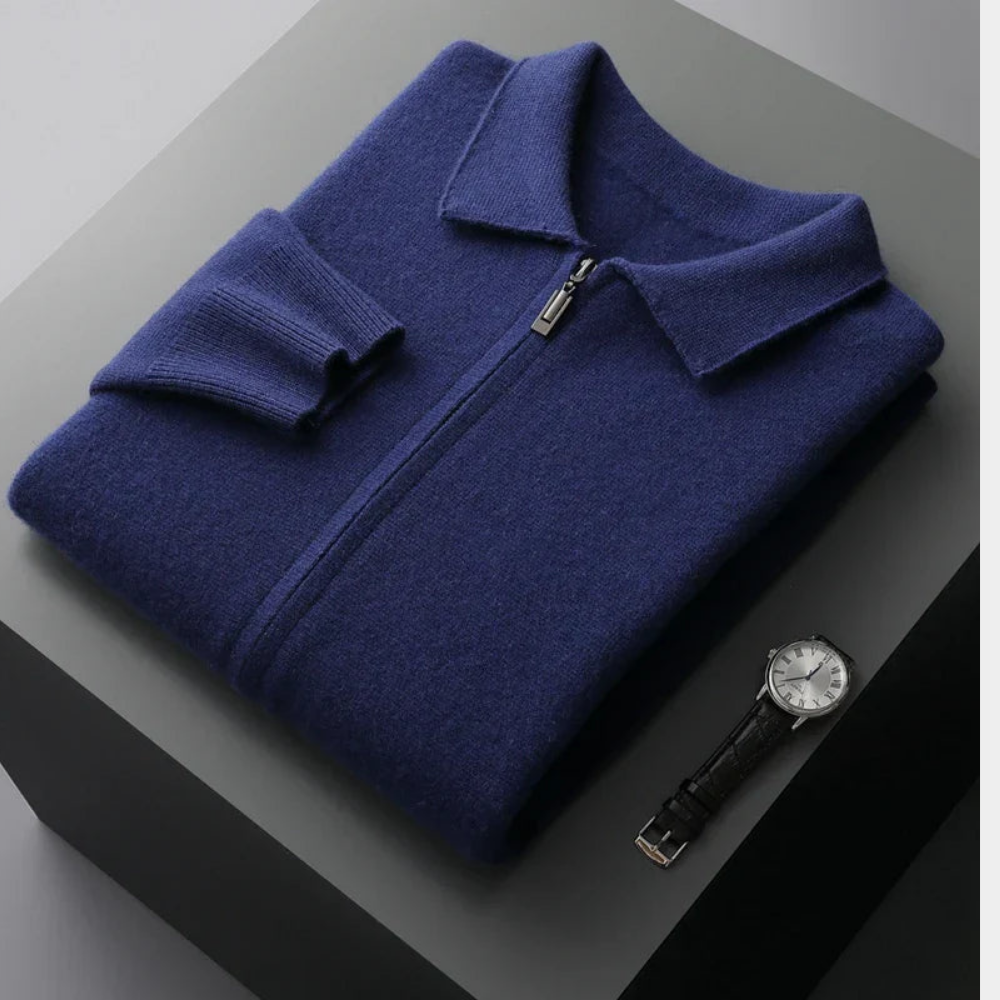 Men's Timeless Zip Cardigan Relaxed Fit Long Sleeve Classic Layering Casual