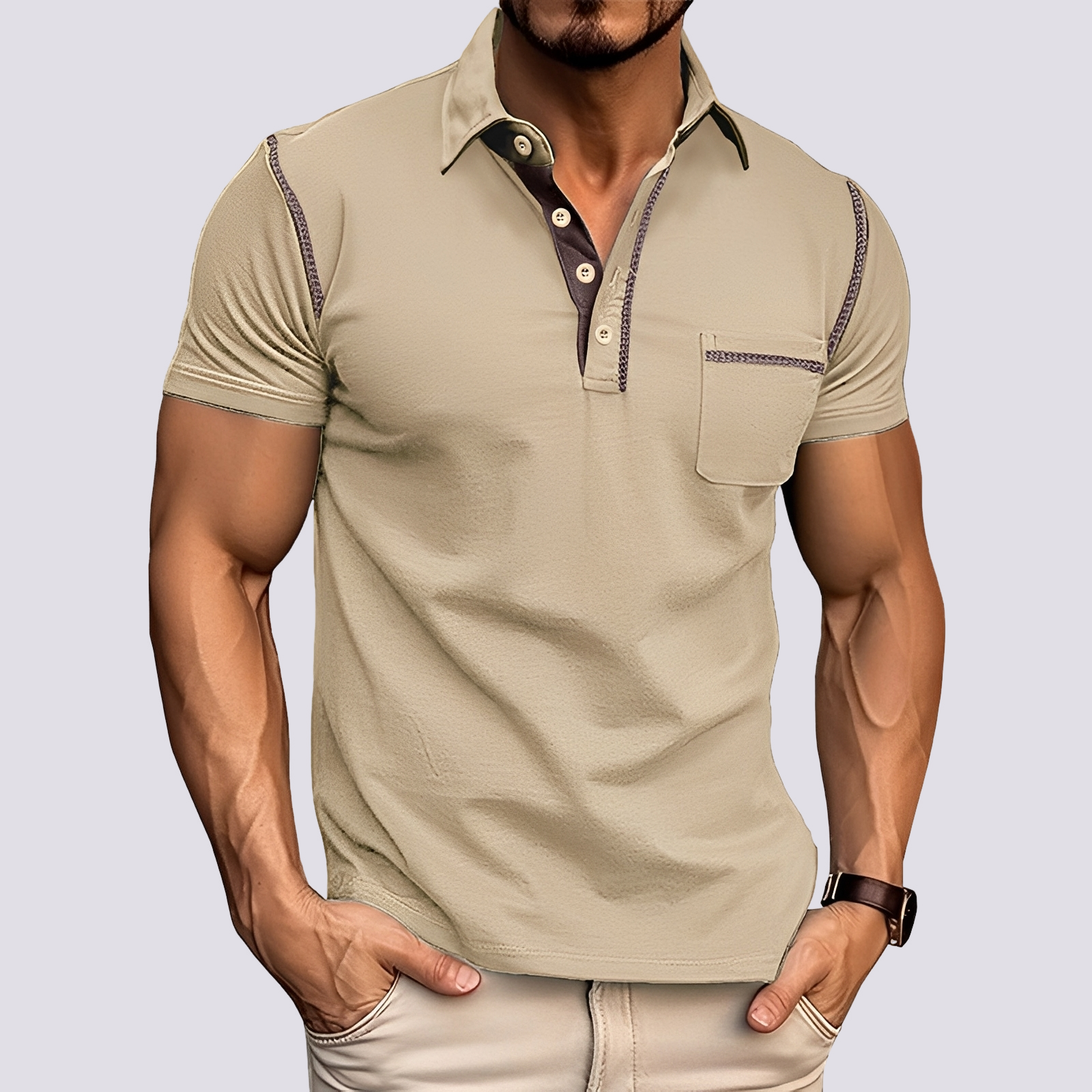 Men's Polo Shirt Casual Short-Sleeve Collared Regular Fit Smart-Casual Everyday Golf Sport Versatile Classic