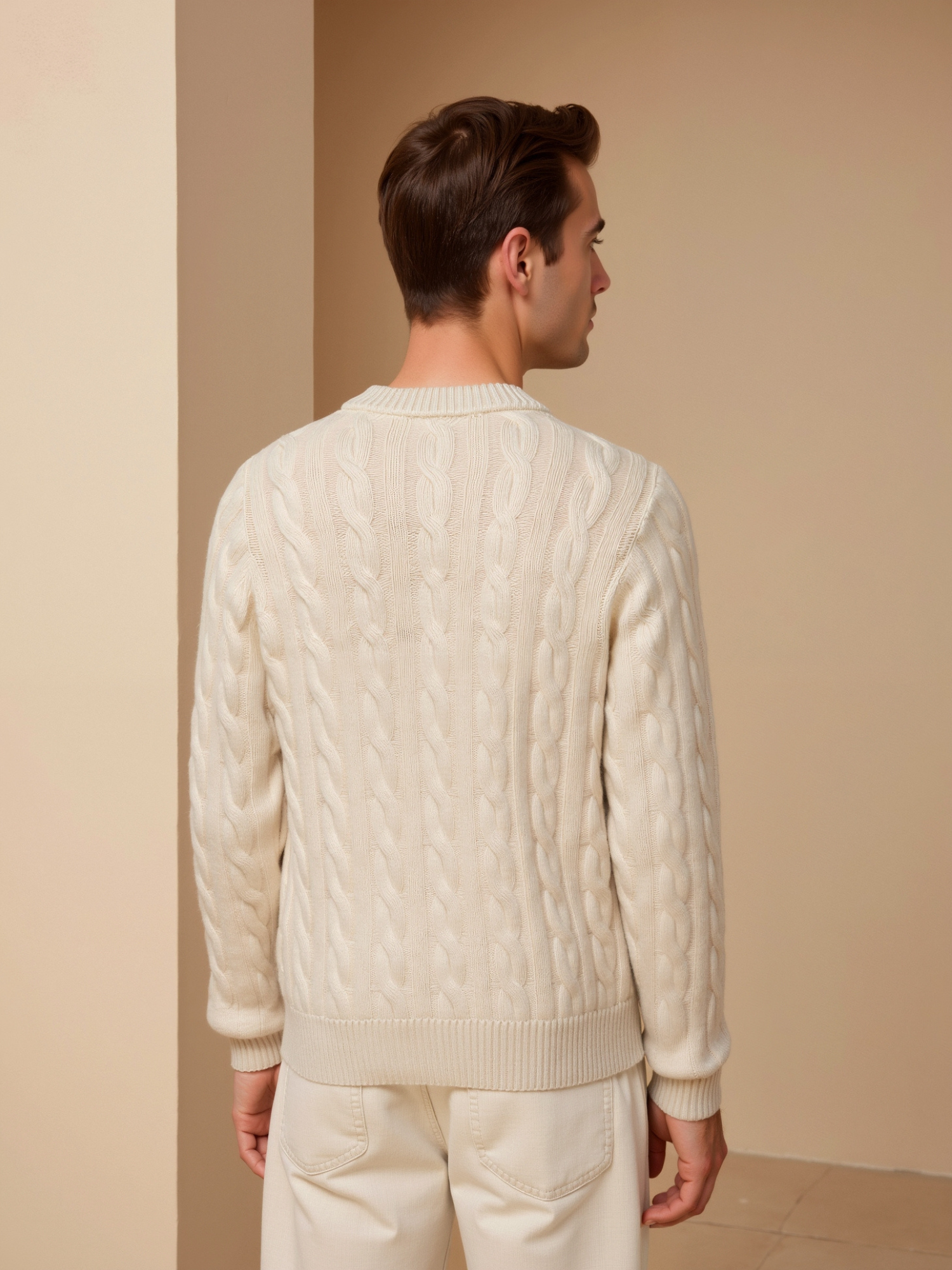 Men's Cable Knit Sweater Regular Fit Long Sleeve Crew Neck Casual Everyday