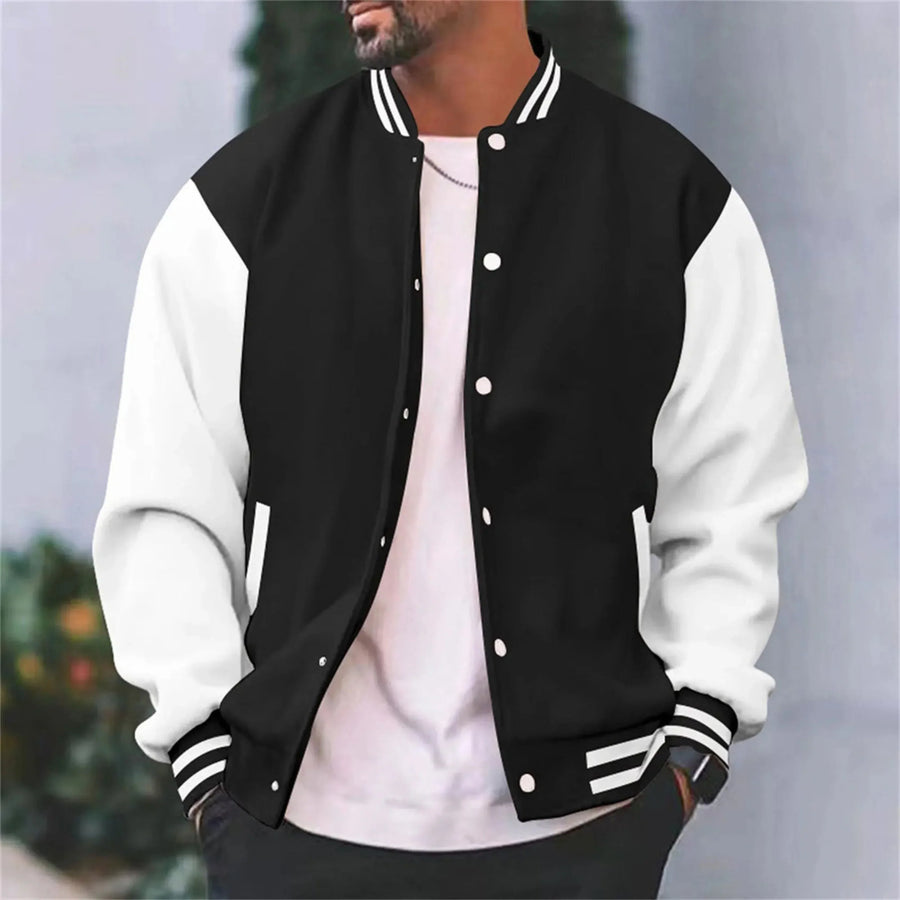 Men's Casual Bomber Jacket Zip-Up Relaxed Fit Classic Style Everyday Wear