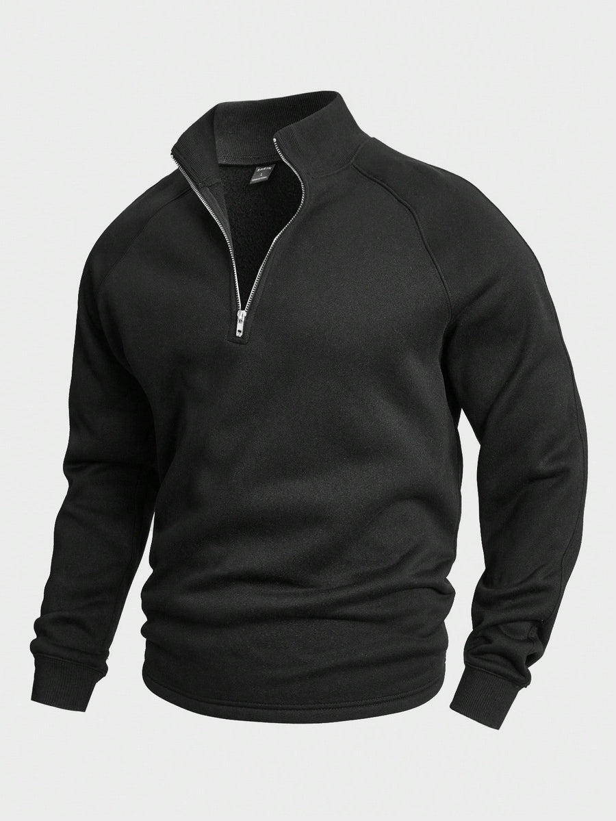 Men's Stylish Sweater Zip Closure High Collar Modern Fit Casual Wear