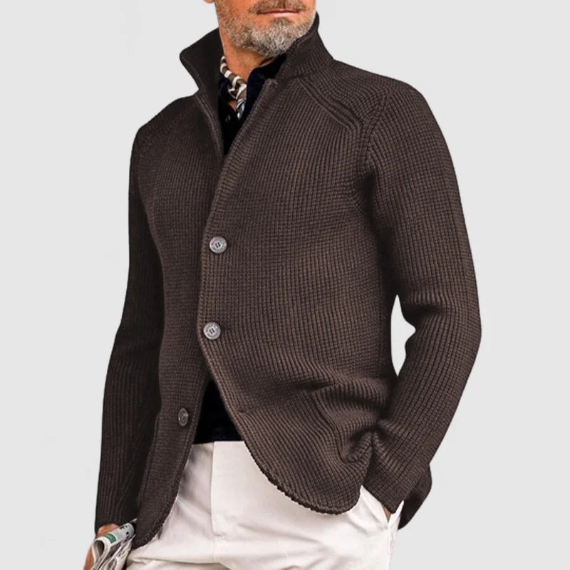 Men's Elegant Vintage Cardigan Long Sleeve Open Front Classic Stylish