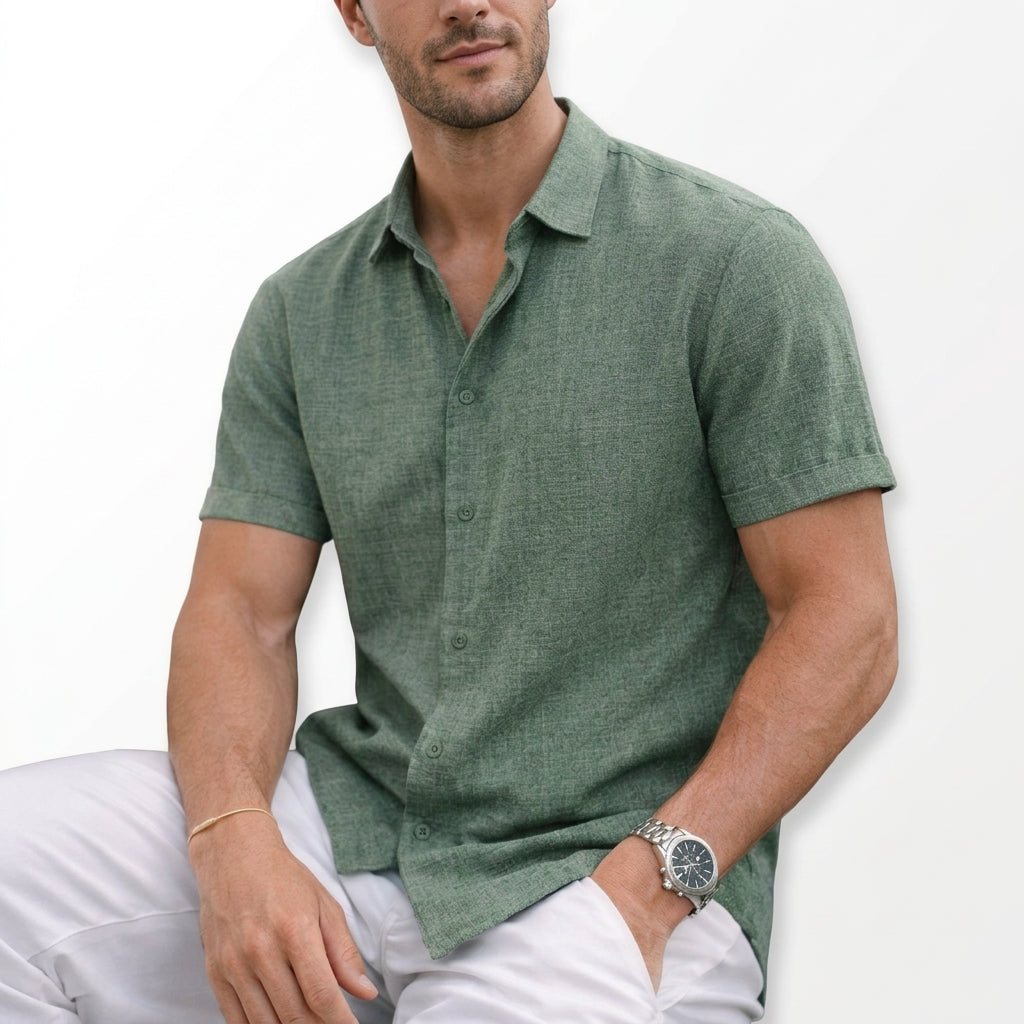 Men’s Tailored Fit Short Sleeve Shirt | Classic Button Down