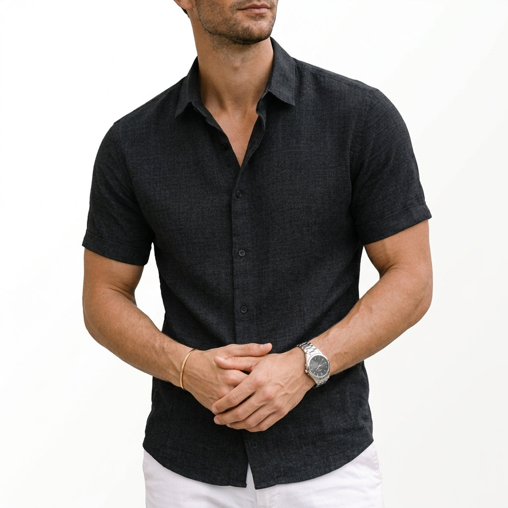 Men’s Tailored Fit Short Sleeve Shirt | Classic Button Down