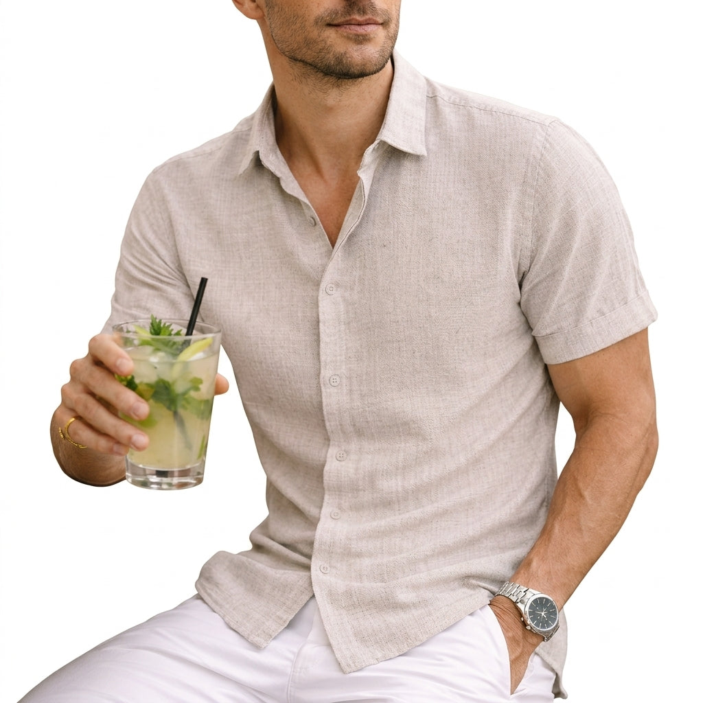 Men’s Tailored Fit Short Sleeve Shirt | Classic Button Down