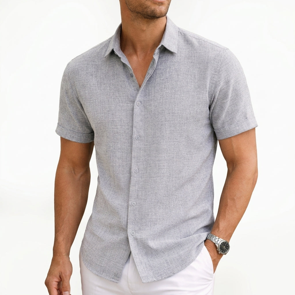 Men’s Tailored Fit Short Sleeve Shirt | Classic Button Down
