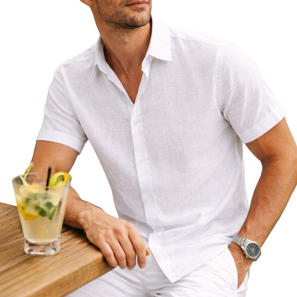Men’s Tailored Fit Short Sleeve Shirt | Classic Button Down