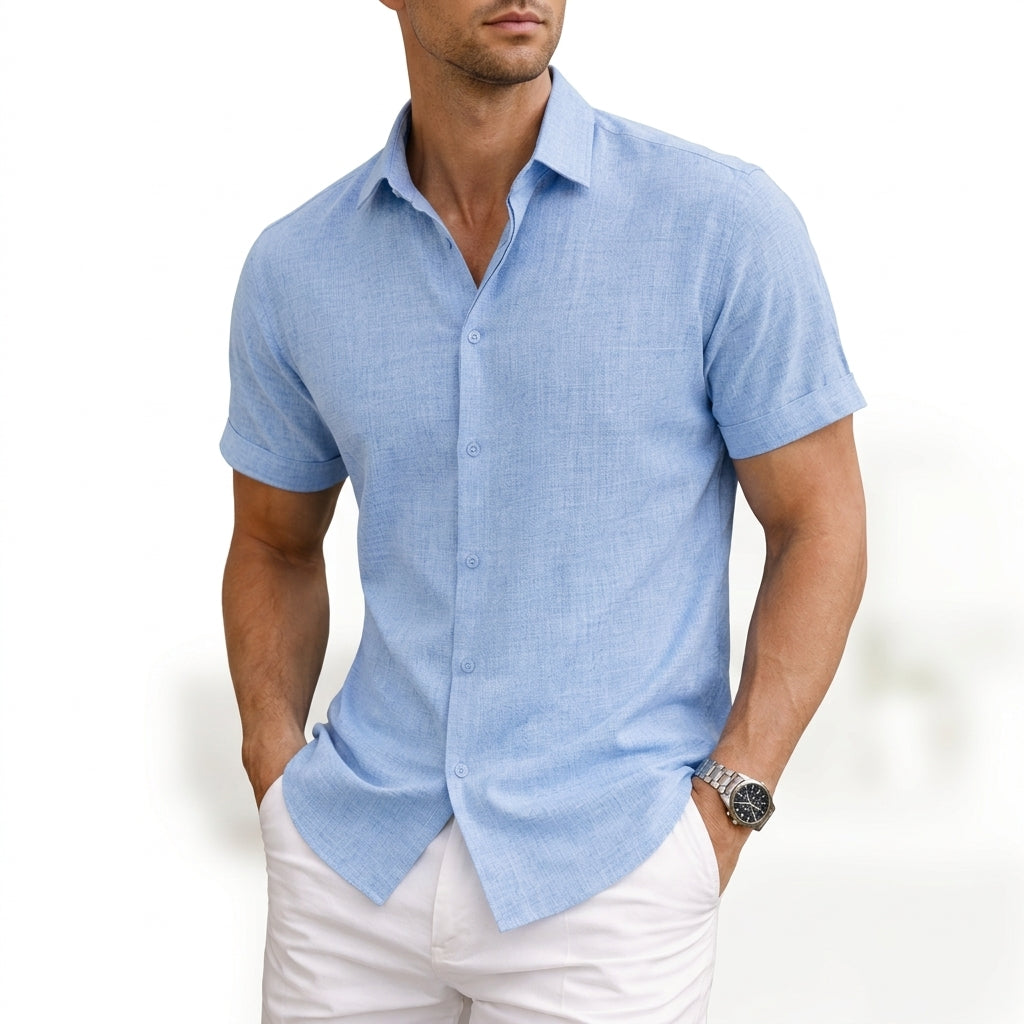 Men’s Tailored Fit Short Sleeve Shirt | Classic Button Down