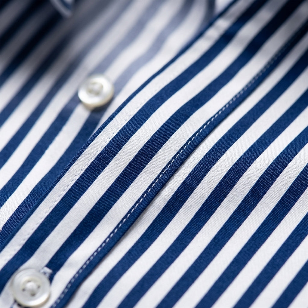 Men’s Stylish Long Sleeved Blue Stripe Shirt | Casual