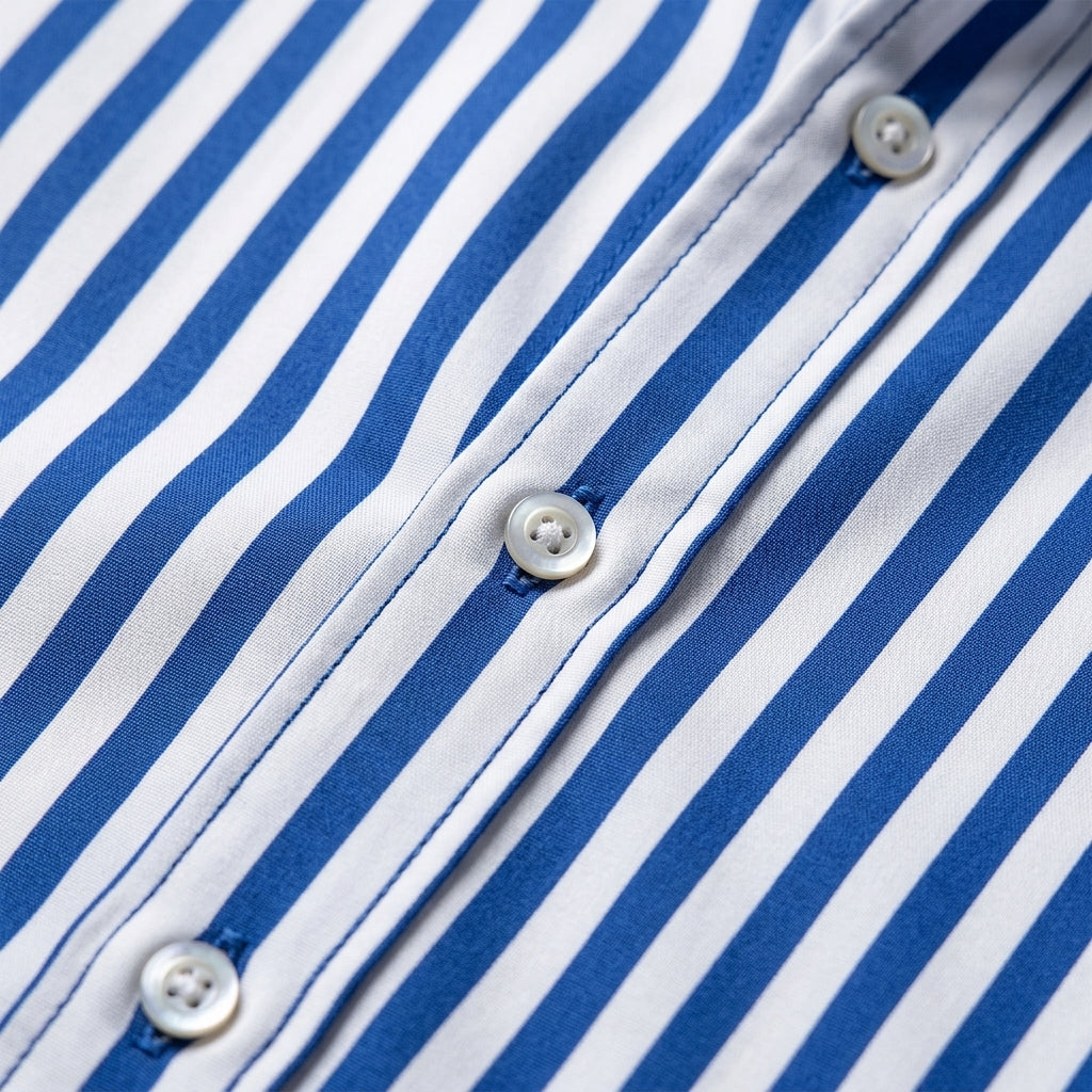 Men’s Stylish Long Sleeved Blue Stripe Shirt | Casual