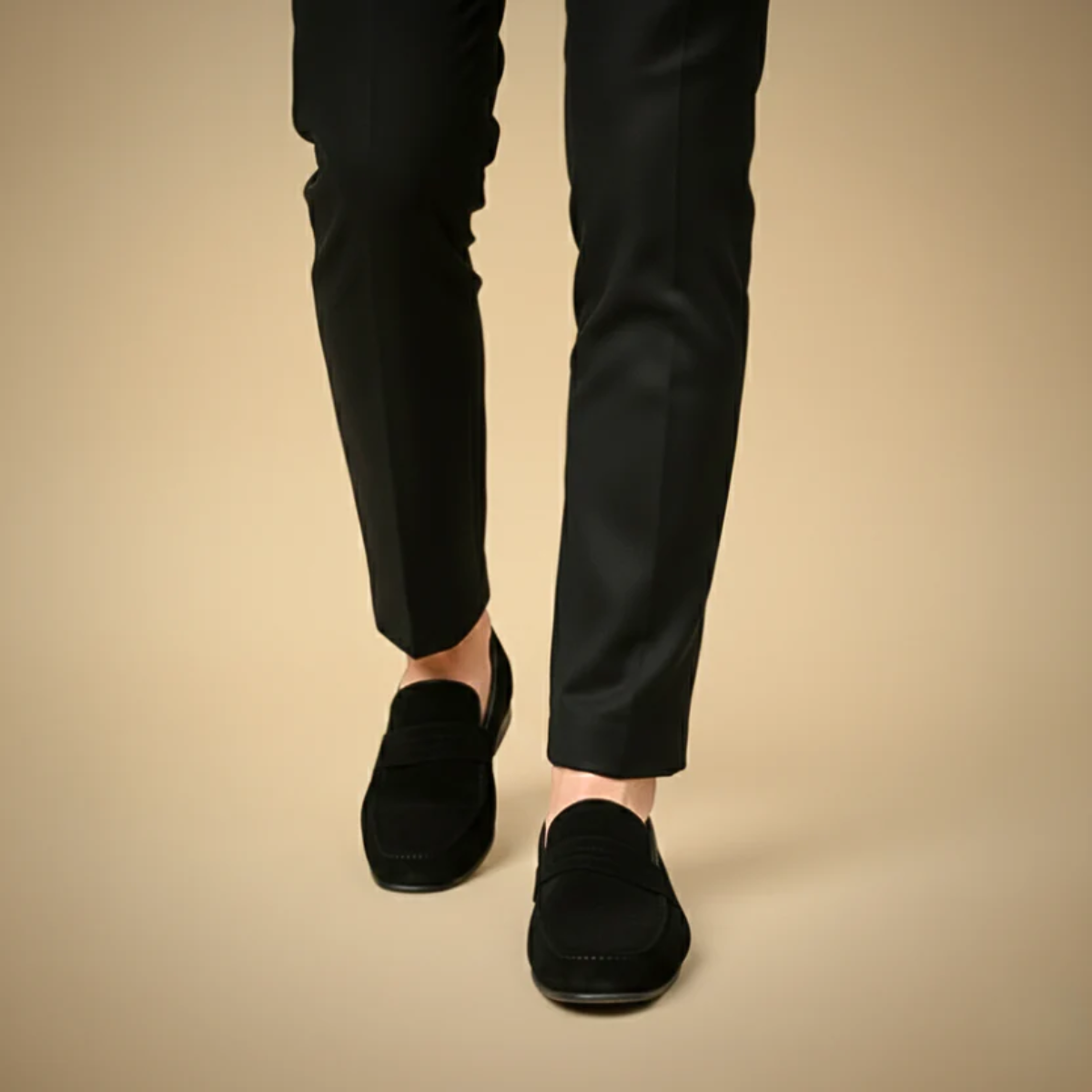 Men's Suede Loafers Slip-On Round Toe Moccasin Smart-Casual Office Formal Casual Everyday Versatile Leather-Look Footwear