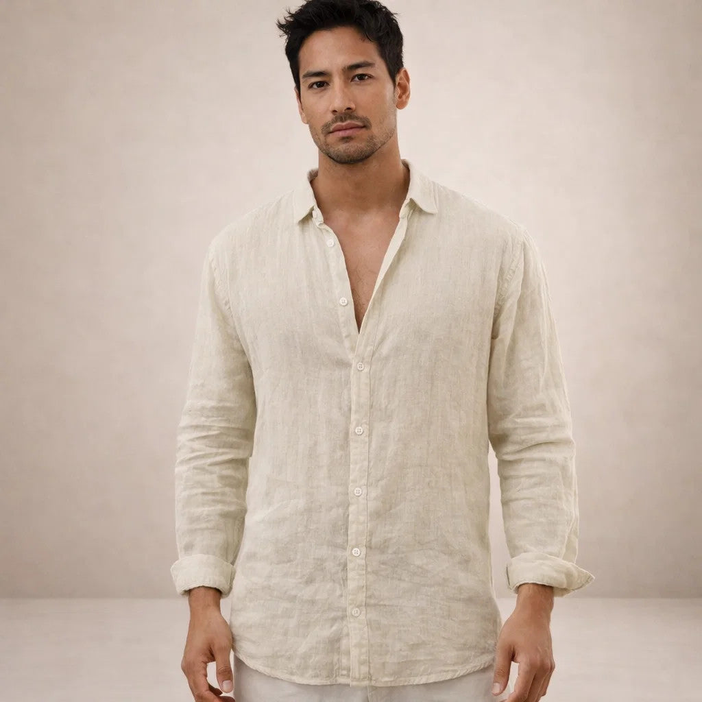 Men's Casual Open Collar Shirt | Long Sleeve