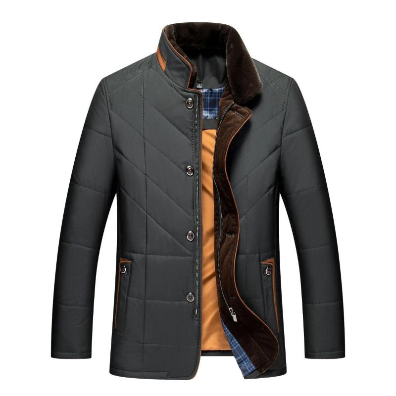 Men's Warm Coat Stylish Casual Fit Long Sleeve Zipper Closure Outdoor