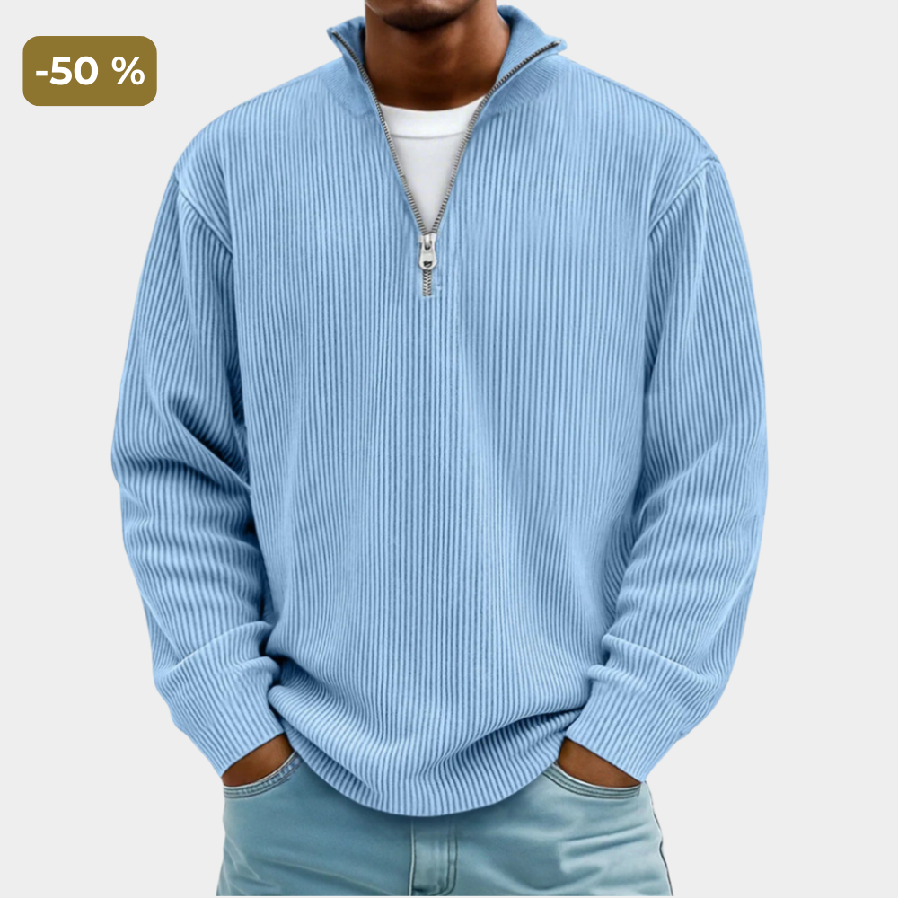 Men's Stylish Zipper High Neck Sweater | Trendy
