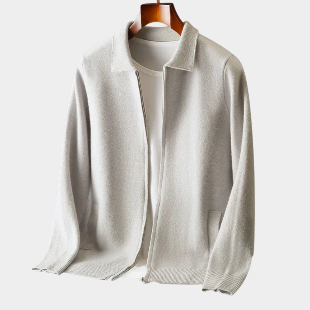 Men's Timeless Zip Cardigan Relaxed Fit Long Sleeve Classic Layering Casual