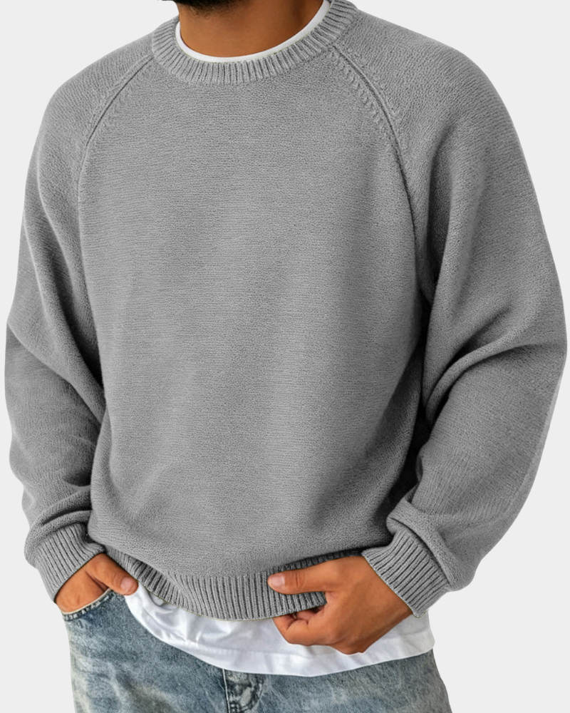 Men's Casual Crew Neck Jumper Relaxed Fit Long Sleeve Everyday Layering
