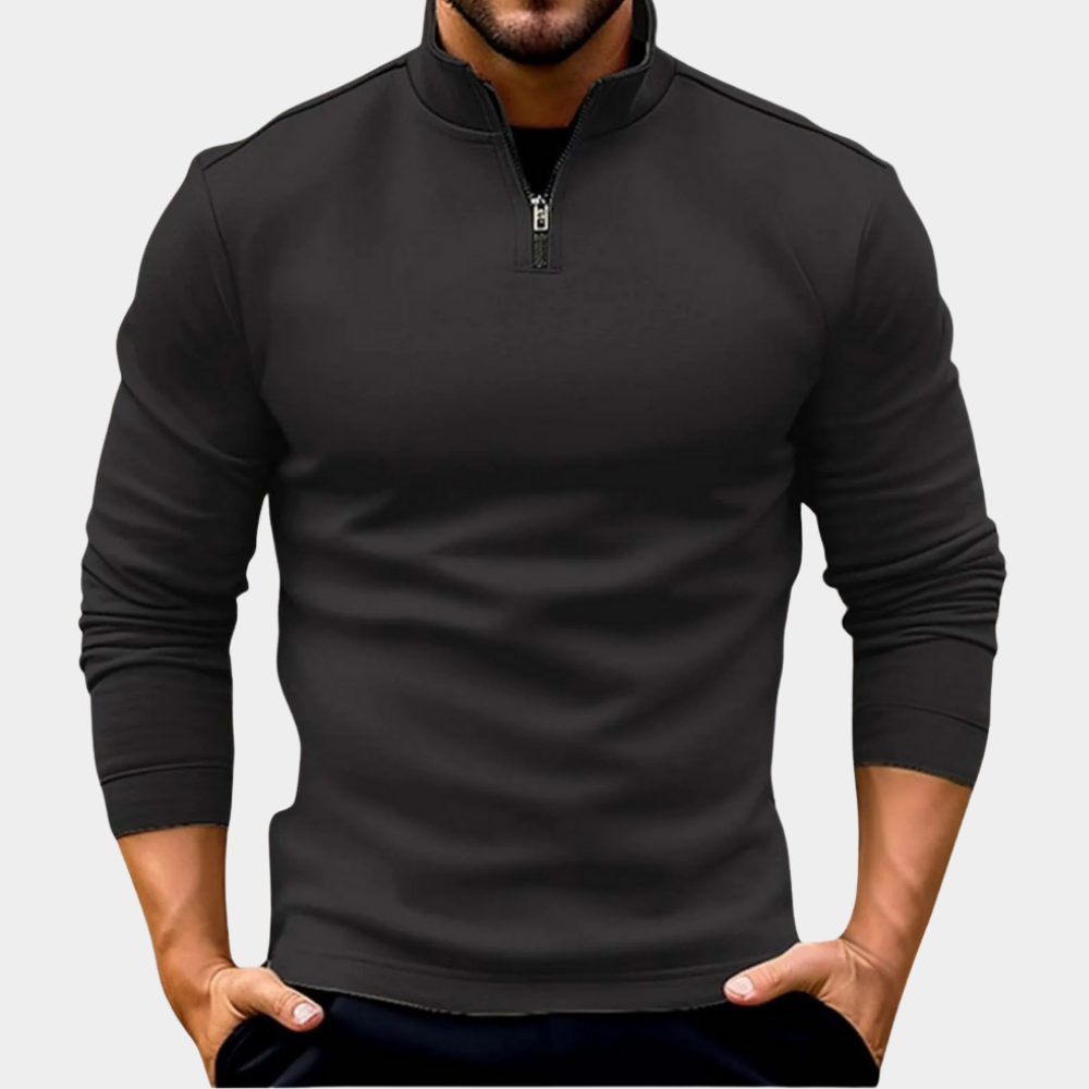 Men's Casual Quarter-Zip Jumper Relaxed Fit Long Sleeve Versatile Everyday Wear