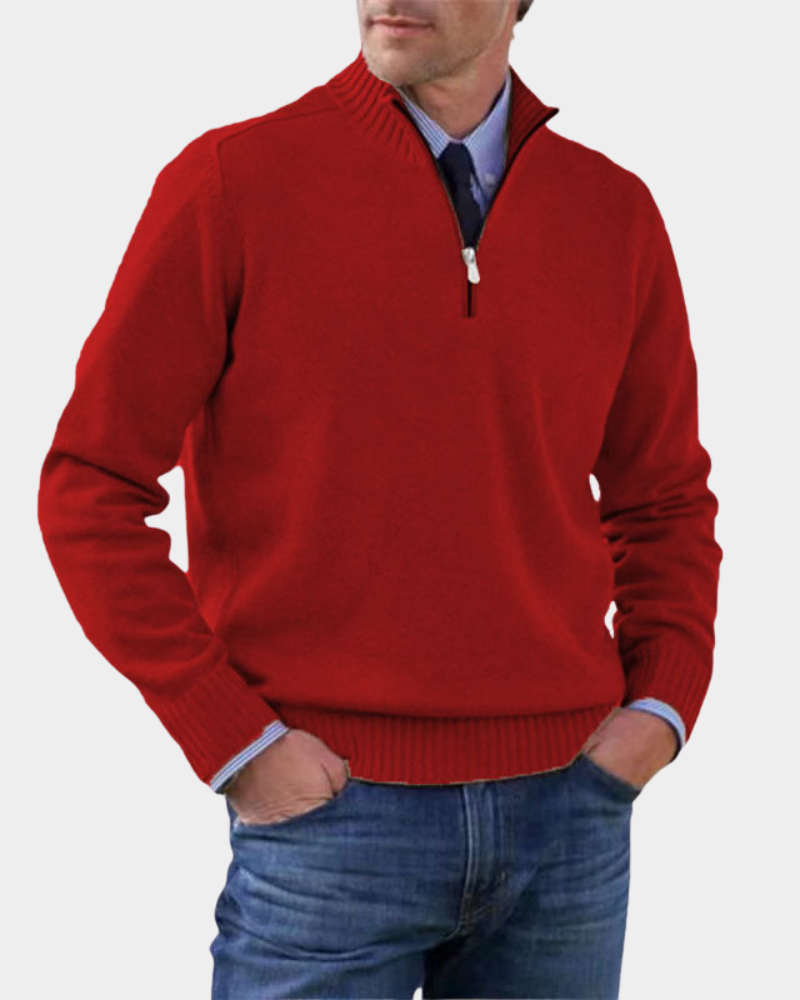 Men's Everyday Zip-Up Sweater Relaxed Fit Long Sleeve Casual Layering