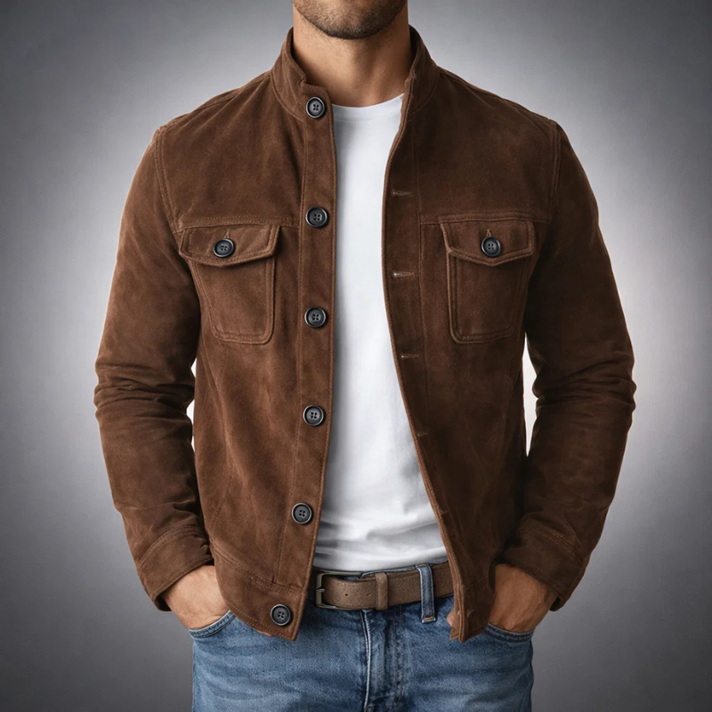 Men's Military Overshirt Flap Pockets Relaxed Fit Button-Up Casual Everyday