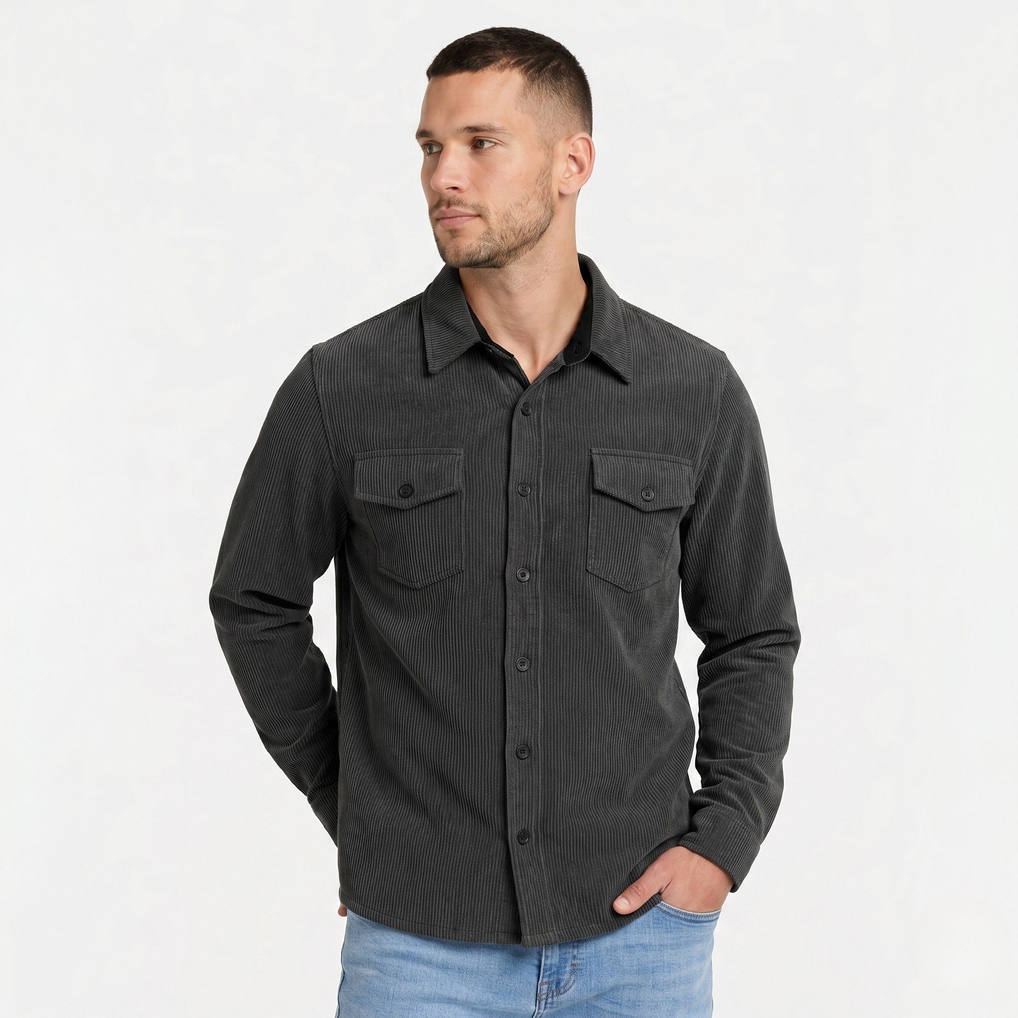 Men's Casual Corduroy Shirt | Long Sleeve