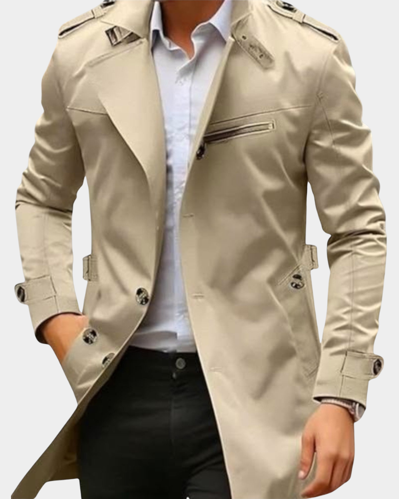 Men's Classic Handmade Jacket Tailored Fit Long Sleeve Notched Collar Button-Up Casual