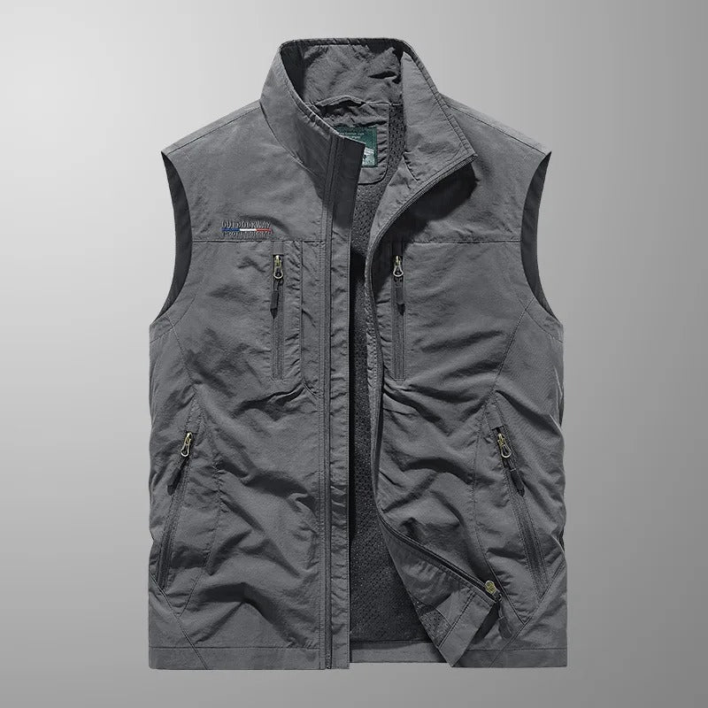 Men's Stylish Outdoor Vest | Zippered with Stand-Up Collar