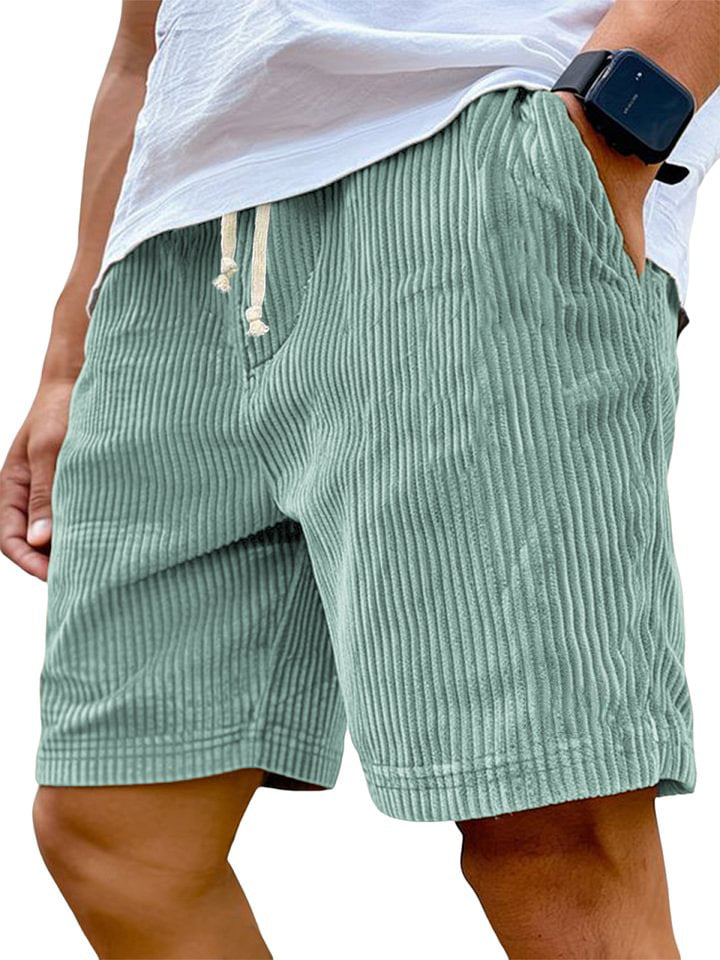 Men's Corduroy Shorts Relaxed Fit Drawstring Waist Casual Everyday Wear