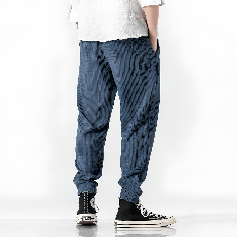 Men's Casual Ribbed Trousers Relaxed Fit Everyday Stylish Versatile