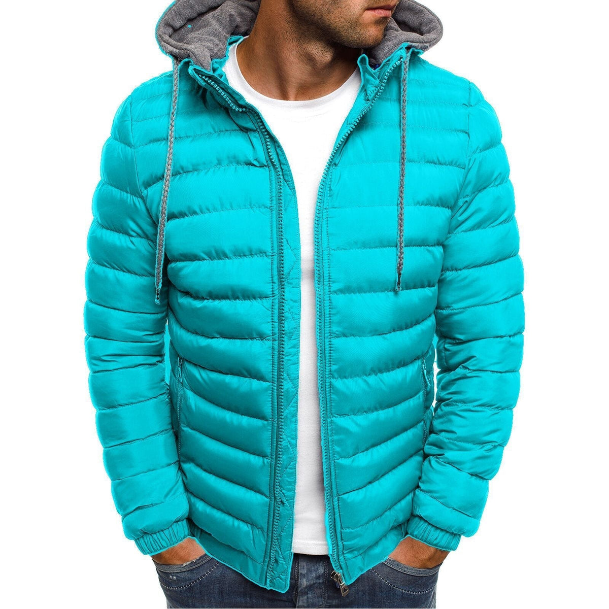 Men's Insulated Down Jacket Thermal Layering Outdoor Casual