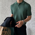 Men's Knitted Polo Shirt Short-Sleeve Collared Casual Everyday Wear