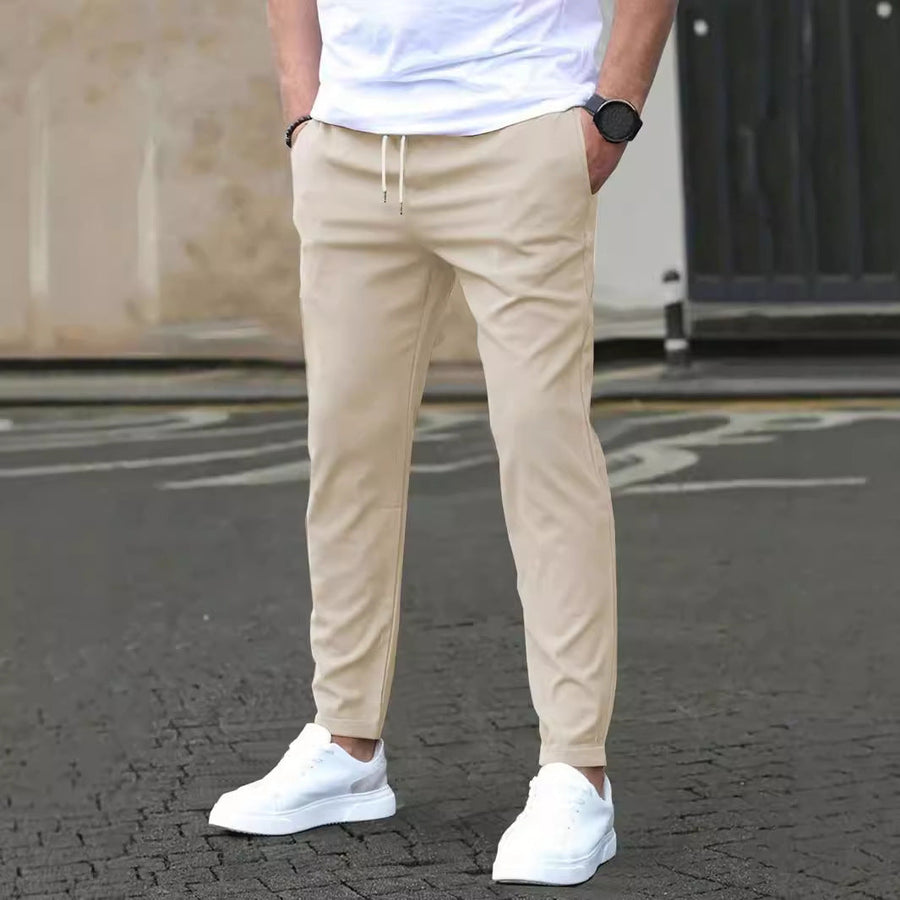 Men's Straight Leg Trousers Tailored Fit Classic Style Versatile Everyday Wear