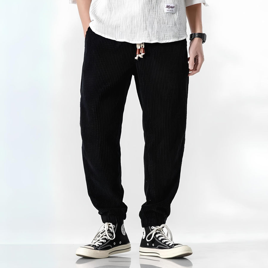 Men's Casual Ribbed Trousers Relaxed Fit Everyday Stylish Versatile
