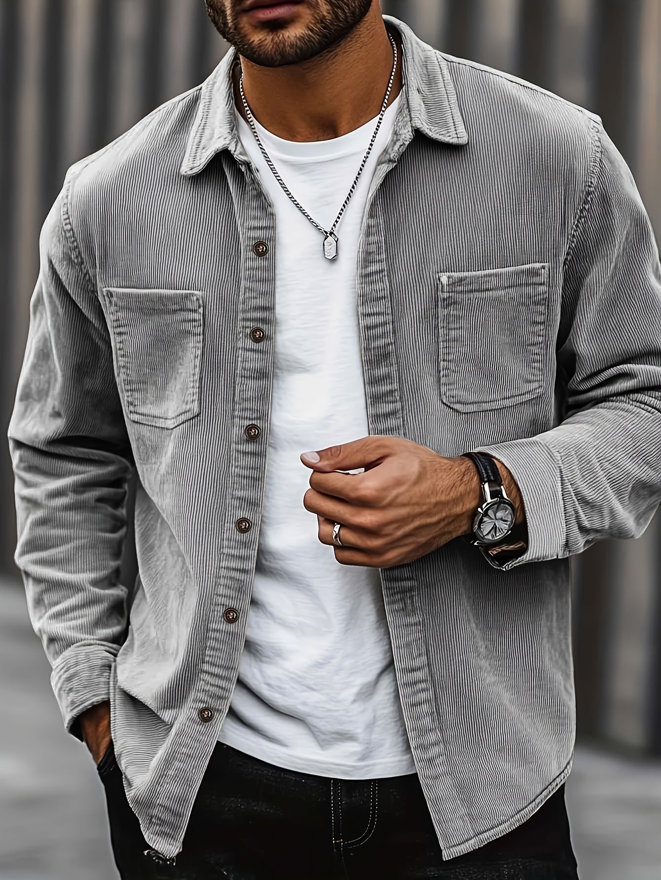 Men's Casual Corduroy Overshirt | Relaxed