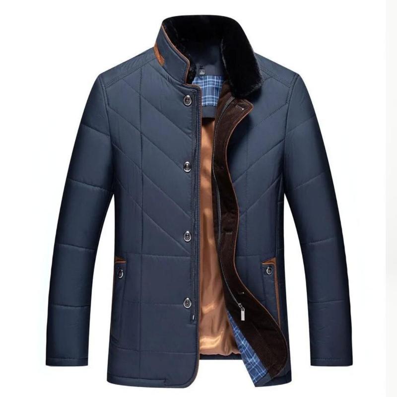 Men's Warm Coat Stylish Casual Fit Long Sleeve Zipper Closure Outdoor