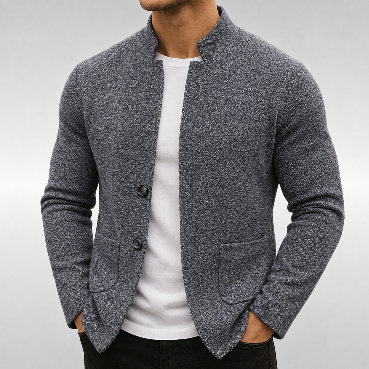 Men's Casual Structured Cardigan Relaxed Fit Long Sleeve Open Front Everyday Wear