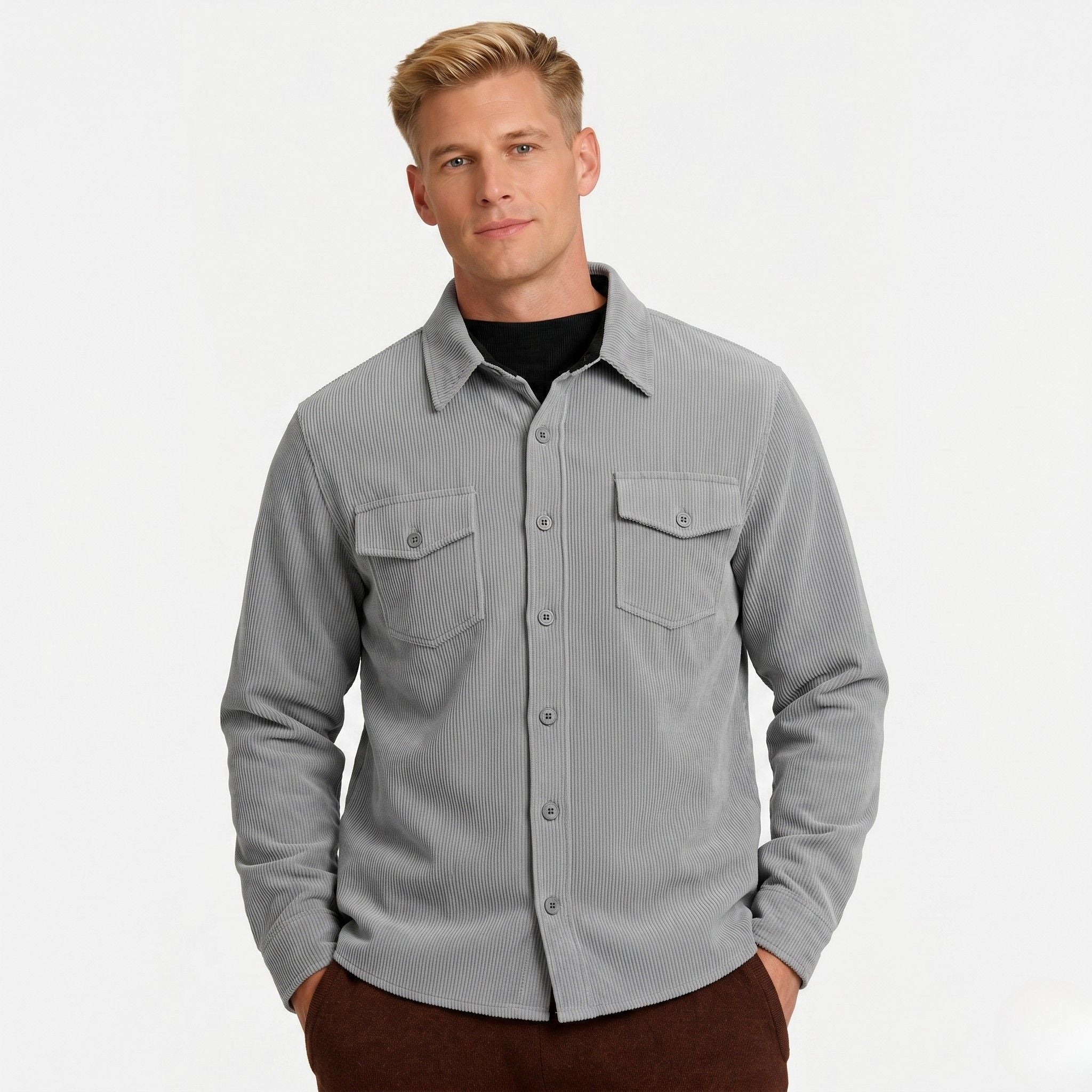 Men's Casual Corduroy Shirt | Long Sleeve