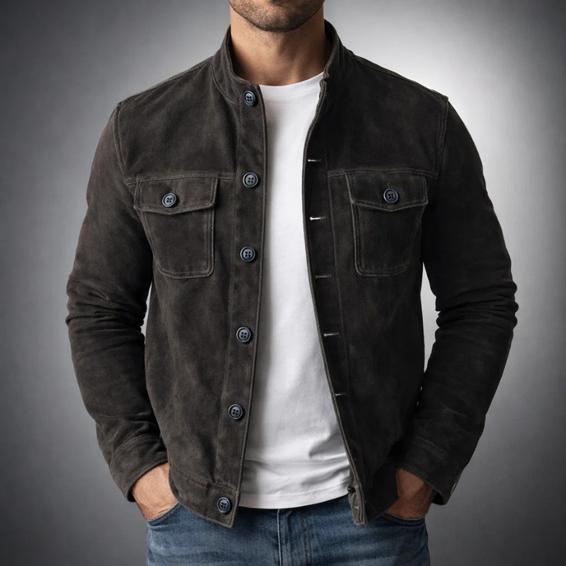 Men's Military Overshirt Flap Pockets Relaxed Fit Button-Up Casual Everyday