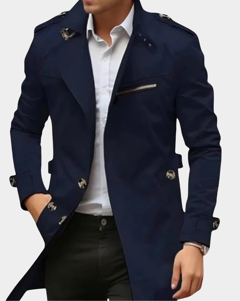 Men's Classic Handmade Jacket Tailored Fit Long Sleeve Notched Collar Button-Up Casual